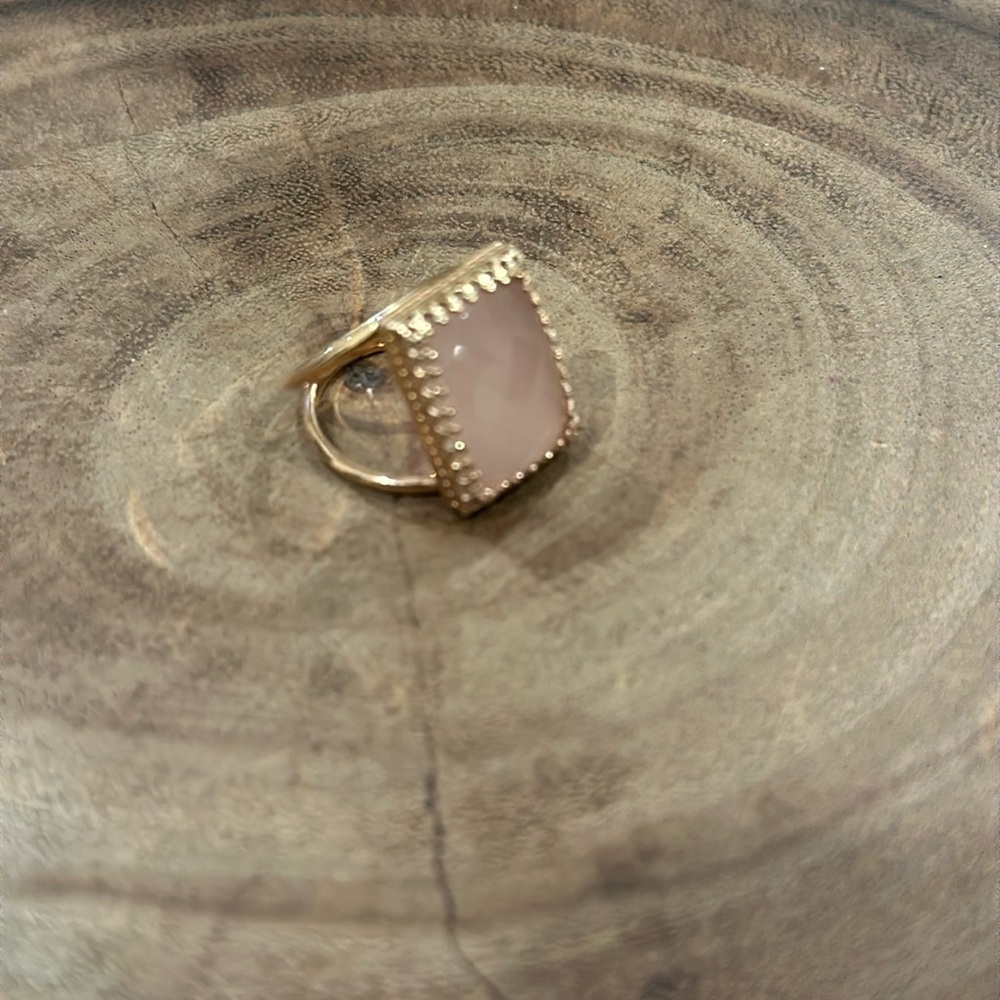 Rose Quart and 14k Rose Gold Ring